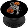 Halloween Trick or Treat Moon Jack O Lan Brontosaurus Apatosaurus Dinosauro Scheletro Zucca Ragazzo Spaventoso PopSockets PopGrip Adesivo