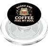 Caffè Libro Lettura Bibliofilo Letteratu Books And Coffee Fuel My Soul PopSockets PopGrip per MagSafe