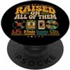 Vintage LP Cassette CD Eight Track Music Creato su tutti loro vintage retrò cassette CD Music Lover PopSockets PopGrip Adesivo