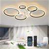 KVOYYIRA Ventilatore Da Soffitto Con Luce Dimmerabile Compatibile con Alexa, Lampadario Con Ventilatore Silenzioso Reversibile, Plafoniera Con Ventilatore 6 Velocità Timer Per Camera Da Letto,Nero