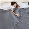 VHOME Coperta termica per dormienti caldi, 100% bambù, coperta estiva per adulti e bambini, leggera, traspirante, può mantenere il corpo fresco per il sudore notturno, grigio scuro, 220x240 cm