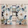 PETTI Artigiani Italiani - Tende a Pannelli per Interno con Anelli 2 Pezzi 140x280cm, Tenda Camera da Letto e Soggiorno Oscuranti Isolanti e Moderne, Floreale 05-19, 100% Made in Italy