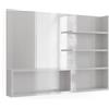 Vicco Specchio bagno, Bianco lucido, 89.8 x 65 cm con scomparti aperti, con cinque ripiani aperti per la conservazione degli accessori da bagno