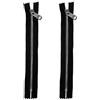Amykite 2 cerniere lampo in metallo da 25 cm, cerniere di ricambio, 5 mm, non divisibili, cerniere di alta qualità, per jeans, stivali, portafogli, articoli in pelle e altro (argento)