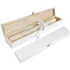 Creative Deco Scatola Bianca in Legno per Candela Battesimo e Prima Comunione | 47 x 7 x 5,5 cm | Custodia per Candela Lunga o Cero | Idea Regalo e Ricordo | Legno di Pino Naturale