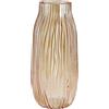 JAKY-Global Grande vaso in vetro ambrato per fiori a coste, alto da pavimento, 31 cm, vaso decorativo per casa, tavolo, centrotavola, fiori decorativi e fattoria (marrone, 31 cm)