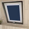 Eurohome Tenda oscurante al 100% senza fori, protezione solare, con ventose, per finestre Velux, blu scuro, 37 x 78 cm, per CK04