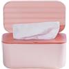 Orrdiffi Scatola Porta Salviette Umidificate, Porta Fazzoletti con Coperchio, Contenitore per Salviettine Igieniche da Tavolo, Ideale per Bagno Cucina Ufficio Auto(Rosa)