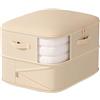 Novocloud 2 Pezzi Organizer Autocomprimente, Scatola Trasloco Pesanti, 54 x 42 x 30cm Borsa Portaoggetti per Piumino, Sacchetto di Compressione per Vestiti Piumini Biancheria (Beige)