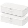 GUOHNHE Contenitore Sottoletto, per Coperte, 60x30x15 cm, Bianco, Set di 2