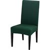 Treer-shop Coprisedie con Schienale Fodere Sedie Elasticzzato, Treers Tinta Unita Universale Lavabile Rimovibile Coprisedile per Sala da Pranzo Cerimonia Matrimonio Festa Decor (Verde,6 Pezzi)