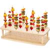 PH PandaHall Supporto per Cake Pops in Legno per Tavolo da Dessert 37 Foro Espositore per Lecca Lecca in Legno Naturale per Feste di Compleanno Matrimoni, Burlywood