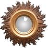 CHEHOMA - Piccolo specchio solare in resina: design dorato Ex Voto per illuminare la tua stanza