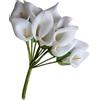 Gogogmee 12 Pezzi Mini Calla Lily Artificiale Bouquet Fiori Finti Real Touch in PE 10X10X1,5Cm Resistente al Calore Decorazioni per Festival e Feste