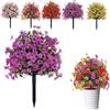 Generic Fiori artificiali per esterni con paletti da terra, piante artificiali a punta resistenti ai raggi UV da 23,5 pollici, arbusti artificiali a forma di palla in bosso finto con inserto a terra per