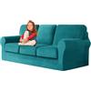 UNBBRRL Copridivano Ektorp Copri Divano in Velluto, Rivestimento Individuale del Cuscino E dello Schienale Salvadivano Lavabile Mobili Protector (Blu Turchese,Grande 3 posti 7 pz)