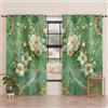 PETTI Artigiani Italiani - Tende a Pannelli per Interno con Anelli 2 Pezzi 140x280cm, Tenda Camera da Letto e Soggiorno Oscuranti Isolanti e Moderne, Floreale 06-3, 100% Made in Italy