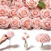 DIYCUT 25 Pezzi Fiori Artificiali di Rosa, Rose Rosa Finte con Steli, Rose Finte di Schiuma, per Fai Da Te, Matrimonio, Festa, Festival, Decorazione di San Valentino