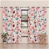 PETTI Artigiani Italiani - Tende a Pannelli per Interno con Anelli 2 Pezzi 140x280cm, Tenda Camera da Letto e Soggiorno Oscuranti Isolanti e Moderne, Floreale 19 00, 100% Made in Italy