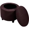 Generic Copri Pouf Rotondo 2 Pezzi Elasticizzati con Coperchio Fodera per Poggiapiedi Morbida Lavabile in Macchina Copertura Ottomana con Fondo Antiscivolo(Brown)