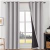 CYCMACO Tende Per Interni Finto Lino 2 Pezzi, 140x300cm, Tenda Termica Isolante Freddo E Caldo Moderne, Tende Oscuranti, Tenda Oscurante Da Interno Con Anelli, Per Soggiorno Camera, Grigio Chiaro