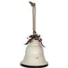 Generico Campana grande natalizia in metallo con ciondolo in juta rossa da appendere con fiocco in metallo, 33 cm x h. 39 cm vintage anticato Albero Natale (Bianco)