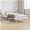 ACAGALA Letti singoli in legno massiccio 90 x 210 cm, struttura con testiera in pino, letto per bambini, letto in legno con rete a doghe, bianco