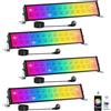 T-SUN 4 Pezzi RGB Faretto LED Esterno, 72W Barra LED RGB, Faretti Colorati Intelligente con Telecomando/APP/Memoria/Timer/Impermeabile IP66 per Scenari Bar Festa Giardino