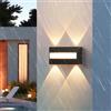 SUZNIU Applique da Parete Interno/Esterno LED 8W 3000K IP65 Impermeabile Alluminio
