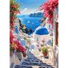 MAXBYE DIY Diamond Painting Kit Completo, Città Greca Diamond Art Gem Punto Croce Set Pittura Diamante fit Adulti Principiante, Parete Casa Decorazione Regalo Di Compleanno 30x40 cm