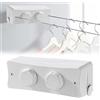 Generico Spalivivre Corda per biancheria retrattile, Filo stendibiancheria retrattile per interni,corda da biancheria regolabile per balcone, lavanderia, camera da letto 2 * 5,1m (Bianco)