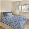 PENSIERI DELICATI Copriletto 220x280 cm, Telo Singolo 100% Cotone Pique, Ideale Come Telo Arredo, Coperta Salva Letto 1 Piazza e Mezza, Fantasia Atene Azzurro, 100% Made in Italy