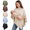 Fiohiros Copertura Allattamento in Modal Morbido, Poncho Allattamento Donna 360° Copertura Totale, Scialla Multiuso Traspirante per Passeggino e Seggiolino Auto (Beige)