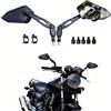 FRICYGAO Specchietti Retrovisori Moto Universali con attacco M8 M10 e 7/8, Omologati E, per Moped, Roller, Touring,Cruiser,Street Bike, ATV