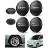 Otufan Copri Ruota per FIAT 500 (4 bordo nero scritte argento)
