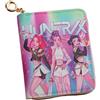 FASHION YO Portafoglio per bambini e ragazze e donne carino tre volte portafoglio con portamonete slot per carte con tasche con cerniera regali in pelle PU, Kpop, One Size, Classico