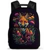 TPISLI Zainetto Fox Motif Bambini Classe 2-4, Zaino Scolastico Animal Print Borsa Scolastica, Backpack, Resistente, Tasche Laterali, Viaggio Uso Quotidiano