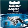 Gilette Lame di ricambio Gillette Sensor Excel - Pacco da 5 - Compatibilità Universale con Rasoio Sensor Excel