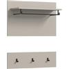 xonox.Home - Appendiabiti da Parete Canu 80 x 73 x 27 cm, Cashmere Beige