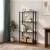 Furinno TURN-N-TUBE - Scaffale per libri, a 4 ripiani, ad angolo, senza attrezzi, per organizzazione e stoccaggio, soggiorno, camera da letto, ingresso, lavanderia, noce nero