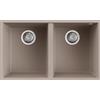Elleci Lavello Elleci Incasso 2 vasche 77x46 Quadra 340 Granitek Tortora Sottotop LGQ34043BSC