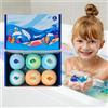 Lanmijia Bombe da Bagno Bambini con Giocattolo Fluorescente, 6 Pezzi Fatto a Mano Surprise Inside per Ragazzi Ragazze, Ingredienti Delicati, Idea Regalo Natale Compleanno, Bolle Colorate Spa, 100g
