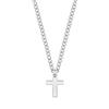 s.Oliver Collana da uomo in acciaio inox lucido con ciondolo a forma di croce, argento, catena a maglia barbazzale regolabile fino a 55 cm, impermeabile e delicato sulla pelle