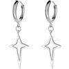 Belons Orecchini da donna in argento sterling 925, a forma di croce, con stella