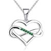 JO WISDOM Collana Infinito Amore Cuore Argento 925 Donna con Zirconia Cubica Può Birthstone Colore Smeraldo Cristallo