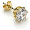 jewellerybox Orecchino per uomo in oro giallo 9kt con castone a griffe e pietra CZ da 5mm