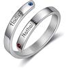 kaululu Anello Donna Personalizzato con Nome Incisione Anelli Croce in Acciaio inossidabile per Famiglia Bff Sorella Madre Personalizzabile Regalo Compleanno per Mamma (#2 Names)