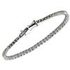 Maglione Gioielli Bracciale Tennis a griffe doppia chiusura in argento 925% rodiato con zirconi 2,5 mm taglio brillante (16, 18 o 21 cm)