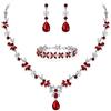 EVER FAITH Set di gioielli da sposa donna con zirconia cubica, collana a foglia floreale, orecchini pendenti, Metallo Zirconia Metallo, cubica