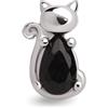 SINGULARU Orecchino da donna Cat Black Argento